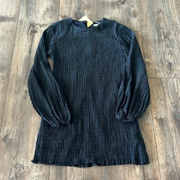 NWT Charlie Holiday Anthropology Isla Mini Dress Size 2 Black Textured - Picture 3 of 17